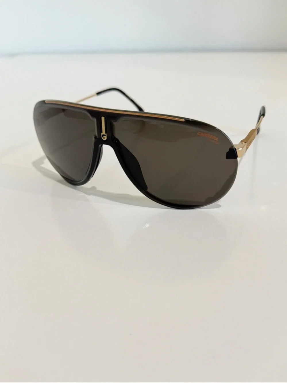 NWOT Carrera Superchampion Special Edition Black Gold Aviator Sunglasses 2M22K